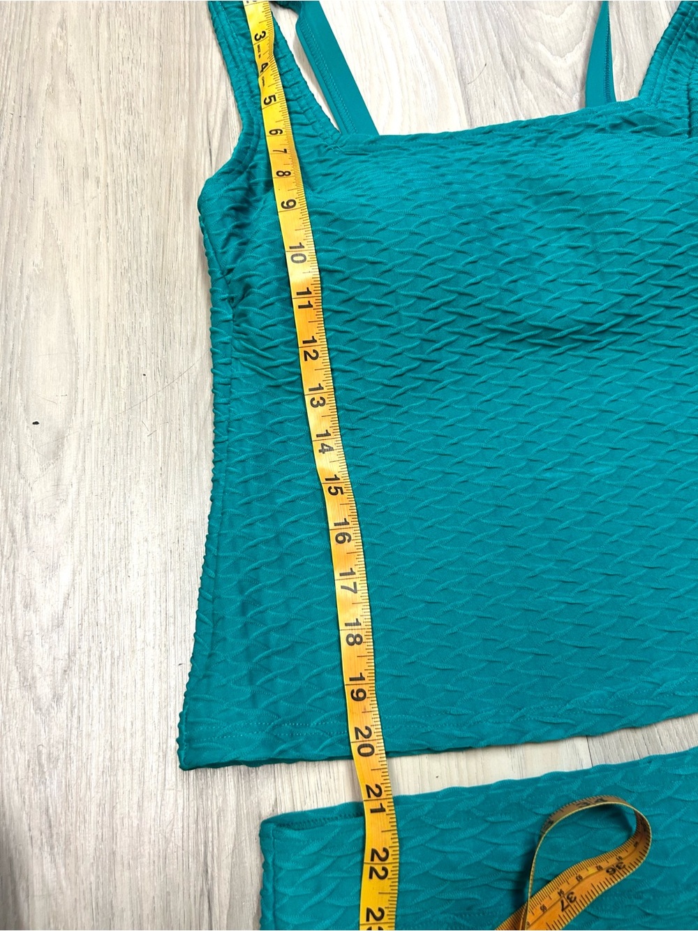 NEW Land's End 2 piece swimsuit Women Sz 6 Tankini Teal Textured Built In Bra - Picture 13 of 15